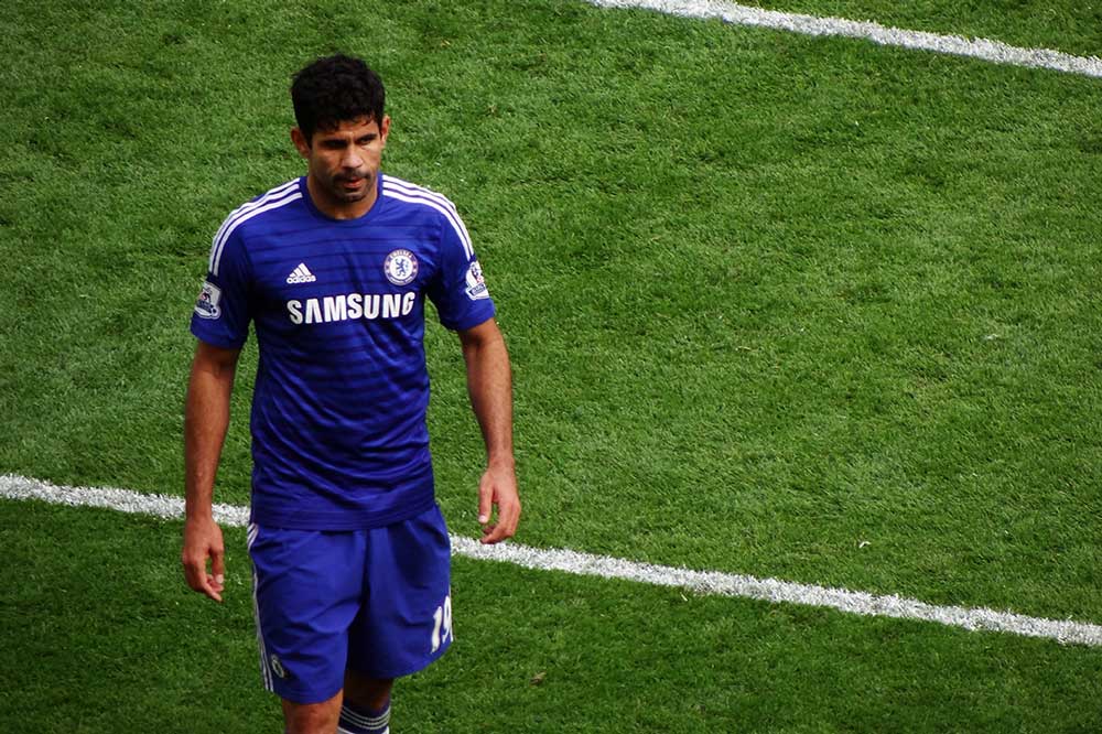 Diego Costa playing for Chelsea FC