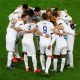 england footballers in huddle v france 2015
